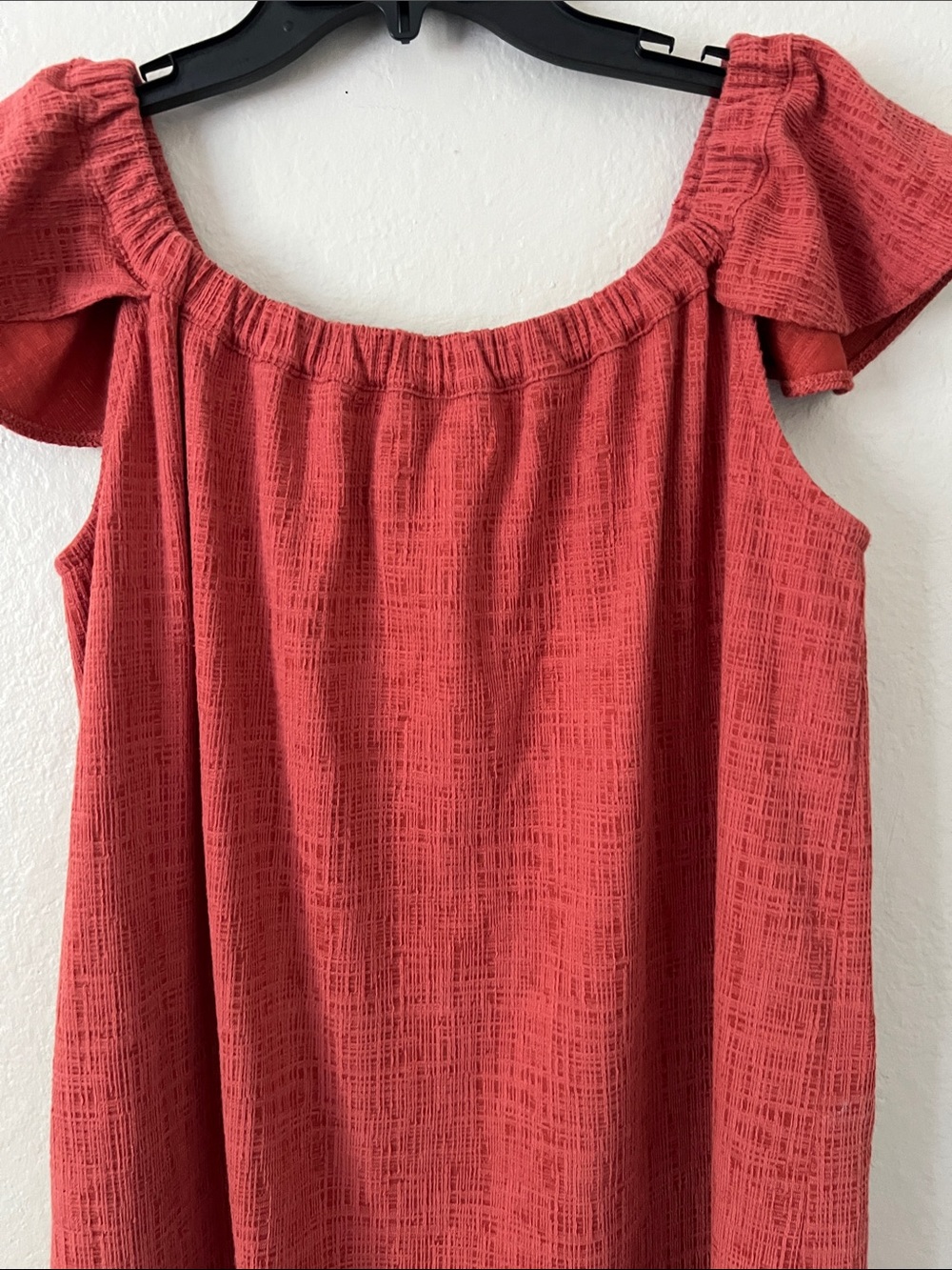 Like New! MADEWELL Texture & Thread Off-the-Shoulder Dress Spiced Rose M - Picture 9 of 15